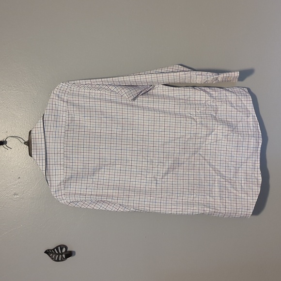 Michael by Michael Kors Brand Non Iron White Button Down Blue and Purple Checks - Picture 5 of 7